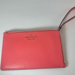 kate spade Coral Pink Staci Medium Wristlet NEW Authentic